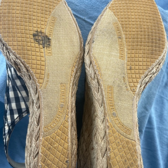 STUART WEITZMAN Gingham Round
Toe Pumps Espadrilles Wedges!! Clean! Good confirm - Picture 6 of 6